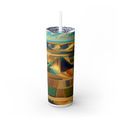 "Forest Mandala: Nature's Harmony" - Vaso delgado con pajita de Alien Maars® de 20 oz Land Art