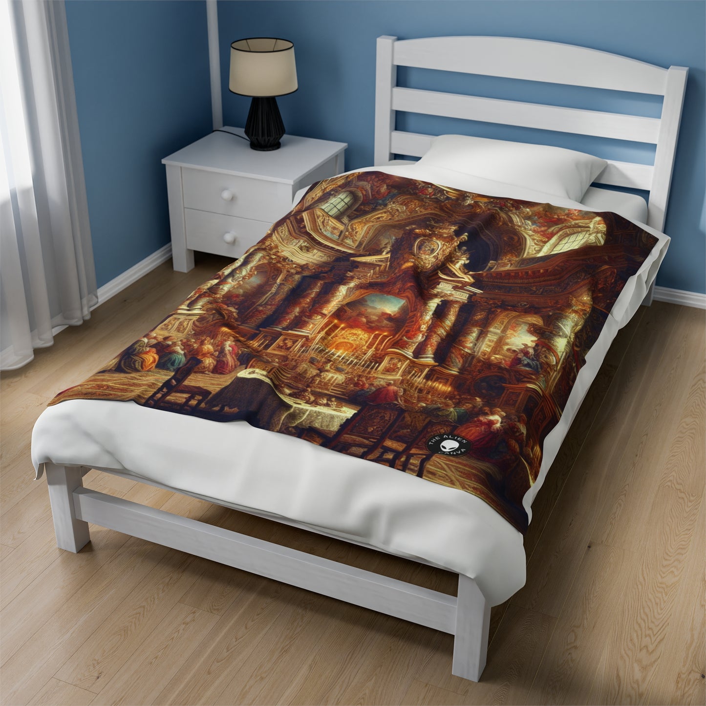 "Masquerade Majesty: A Regal Baroque Ballroom" - The Alien Velveteen Plush Blanket Baroque