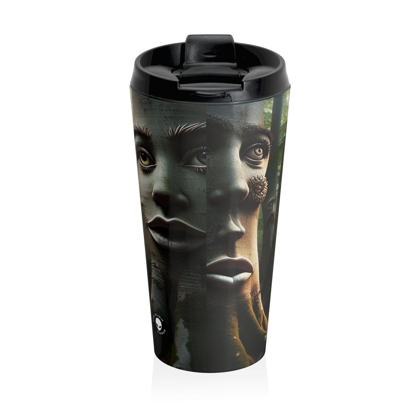 "Whispering Woods: Secrets of the Enchanted Forest" - The Alien Stainless Steel Travel Mug