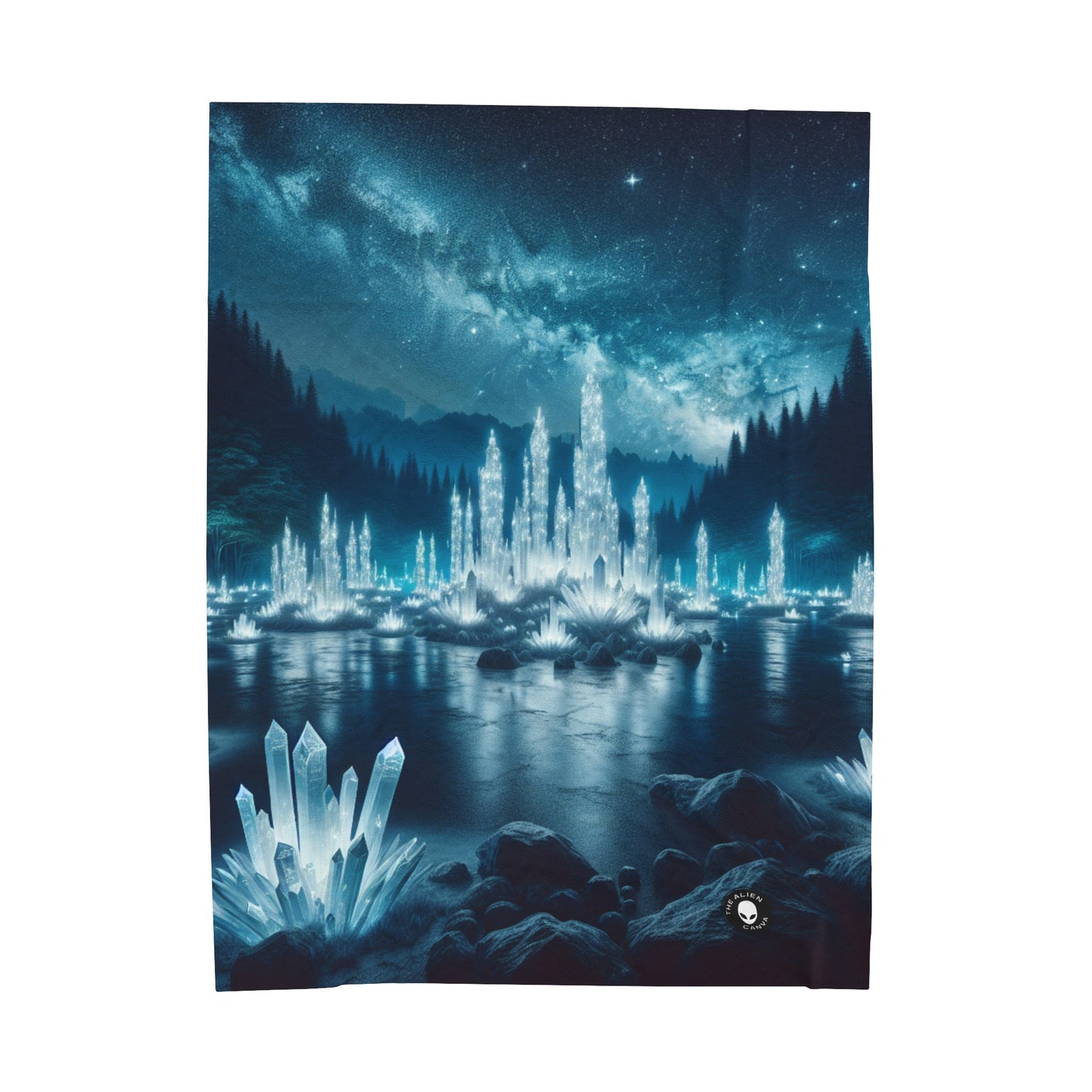 "Crystal Grove: Starlit Reflections" - The Alien Velveteen Plush Blanket