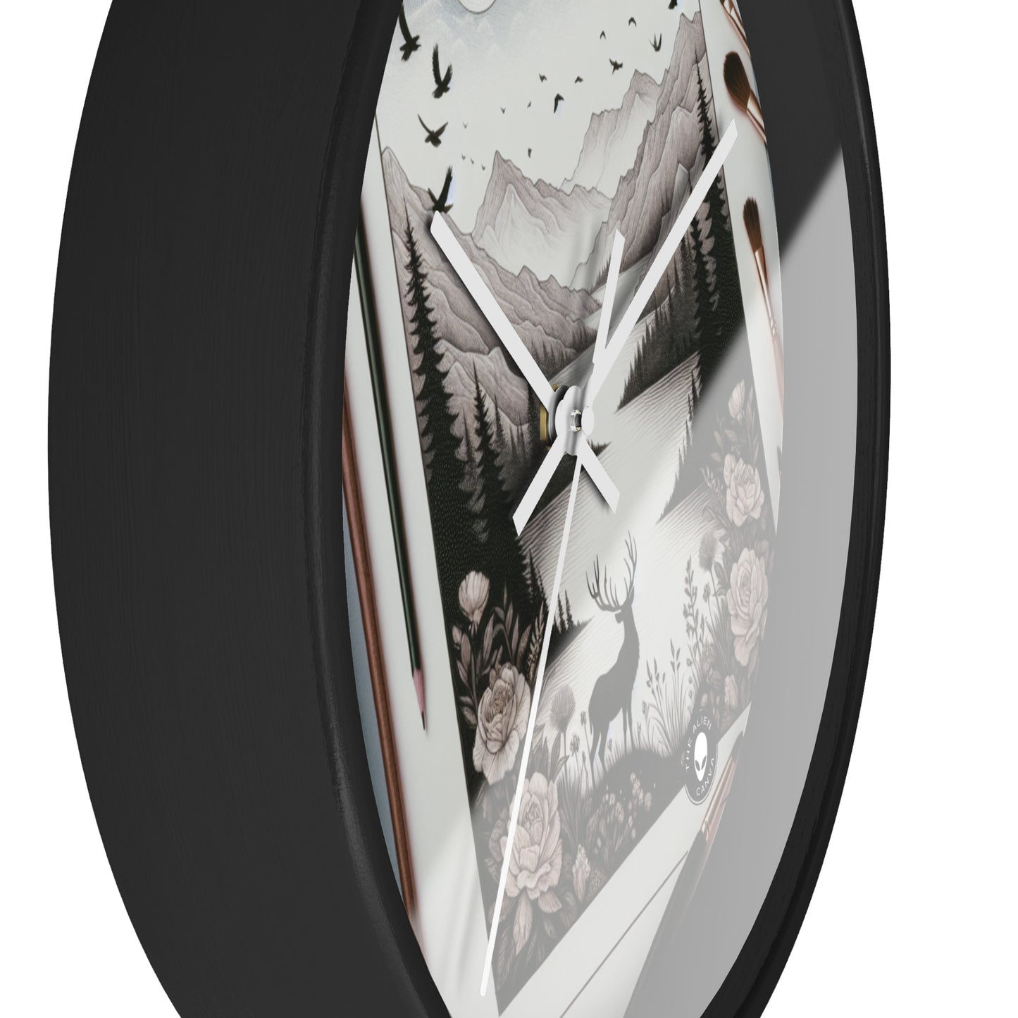 "Twilight Serenity: Un paysage romantique" - L'horloge murale Alien Romantisme