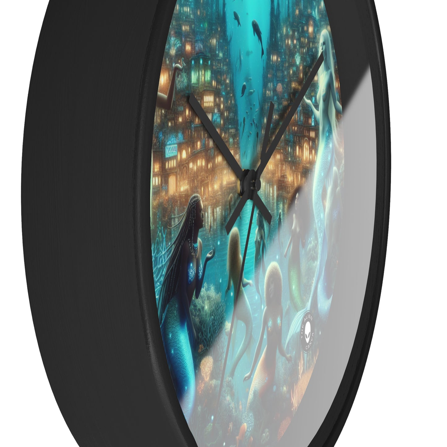 "Glimmering Depths: The Enchanted Underwater City" - The Alien Wall Clock