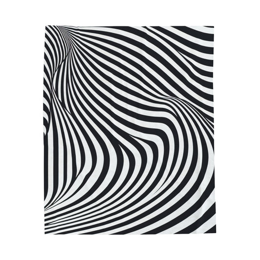 "Optical Illusion Wave" - ​​La couverture en peluche Alien Velveteen Op Art Style