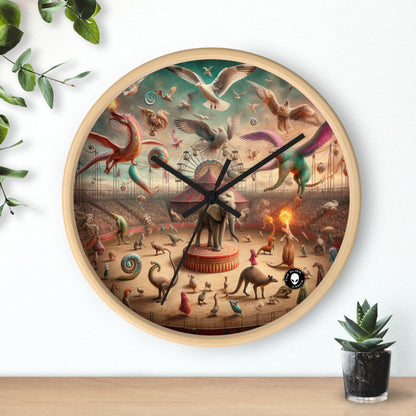 "Fantasy Circus: Where Animal Performers Entertain Mythical Attendees" - The Alien Wall Clock