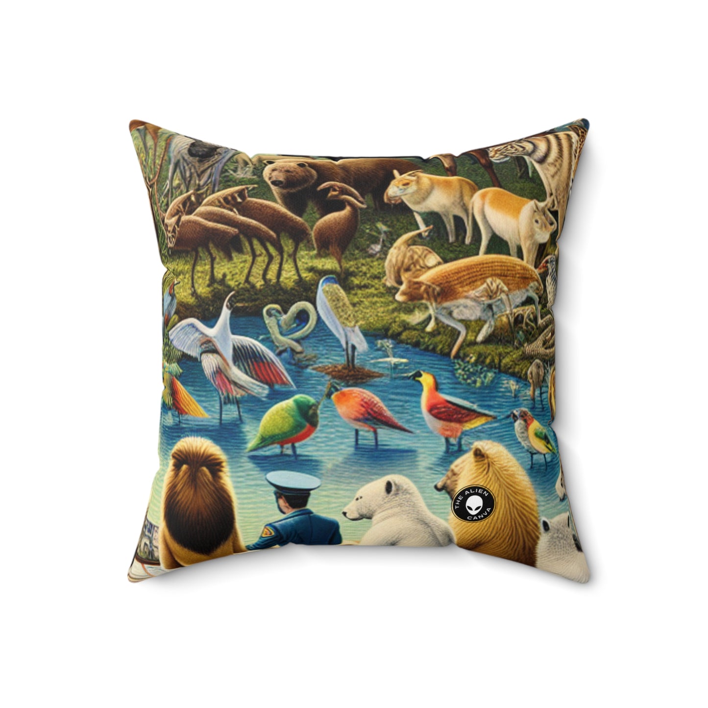 "United Wildlife: Guardians of Gaia"- The Alien Spun Polyester Square Pillow