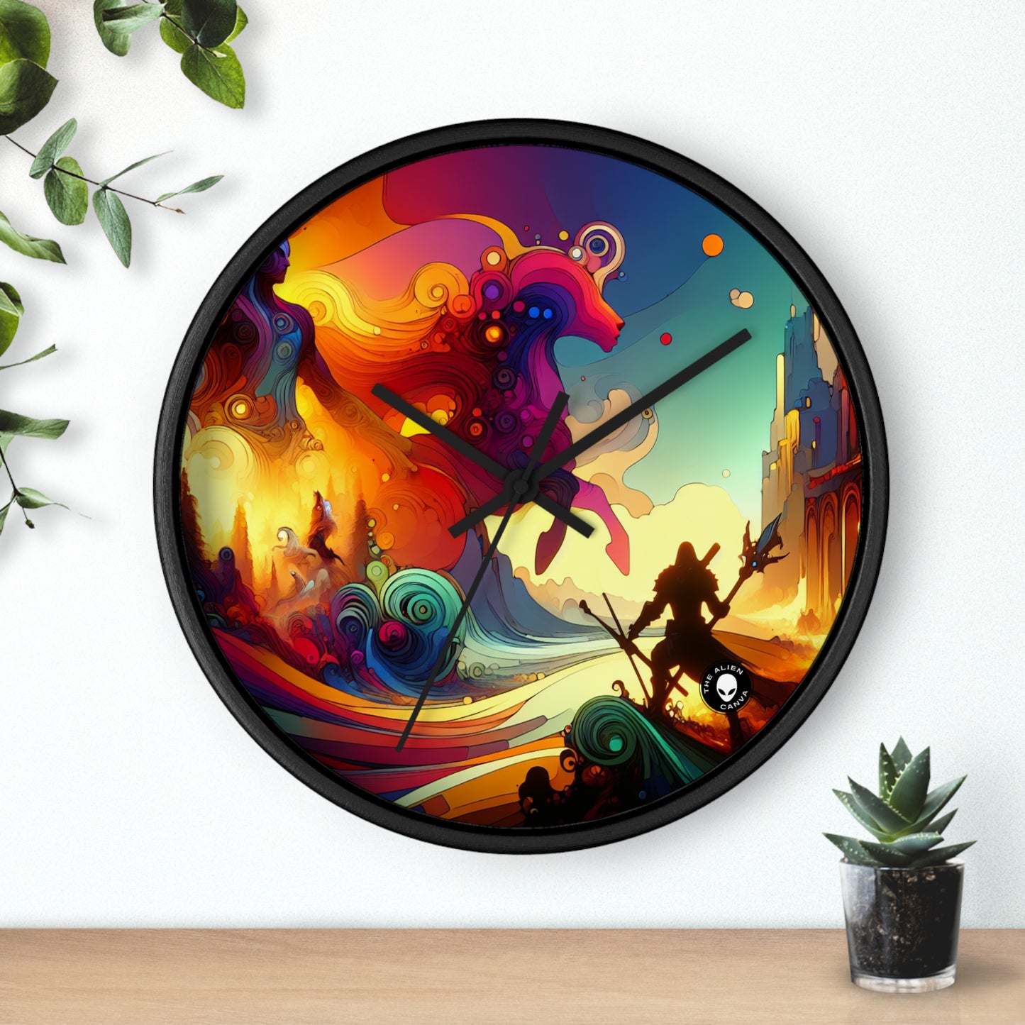 "Crossovers Clash: The Ultimate Battle of Dimensions" - The Alien Wall Clock Video Game Art