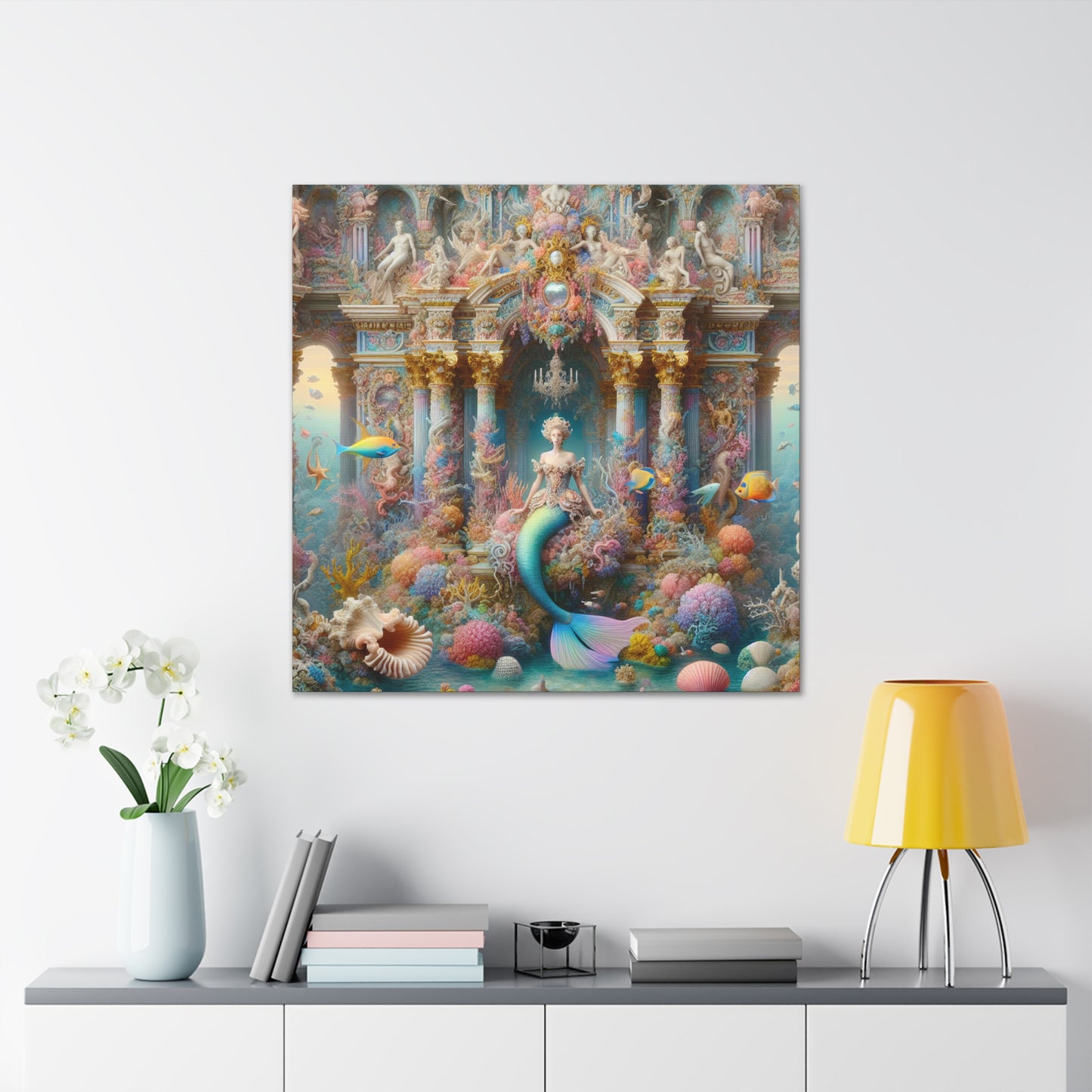 "Underwater Splendor: A Rococo Mermaid Palace" - The Alien Canva Rococo Style