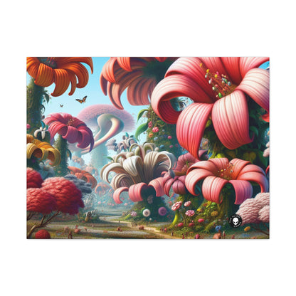 « Jardin fantaisiste : grandes fleurs et petites créatures » - The Alien Canva