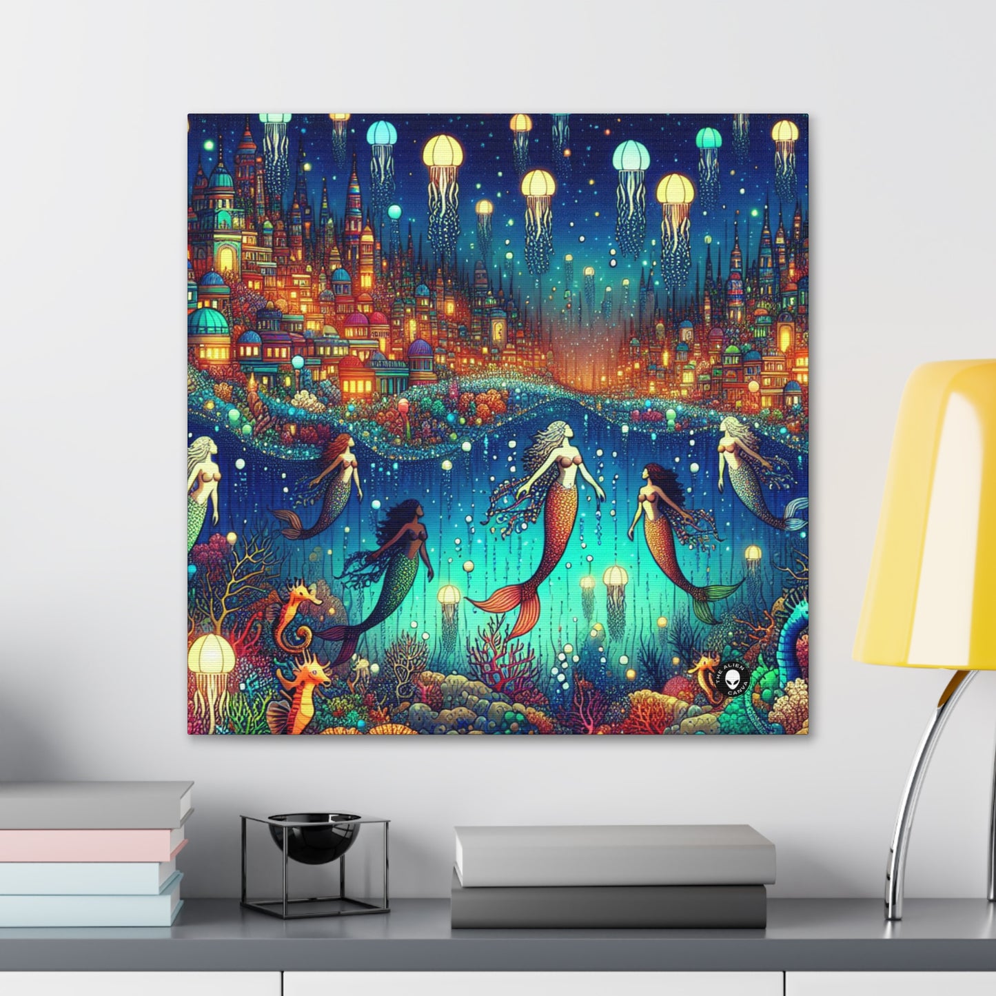 "Glowing Jellyfish City: A Whimsical Underwater World" - The Alien Canva