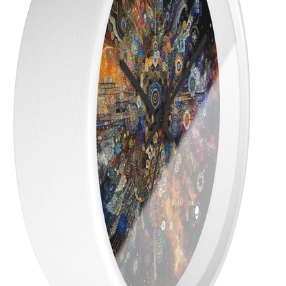 "Art corporel de la nuit étoilée : couleurs vives et traits tourbillonnants" - The Alien Wall Clock Body Art