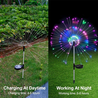 Feu d'artifice solaire lampe au sol jardin extérieur cour vacances