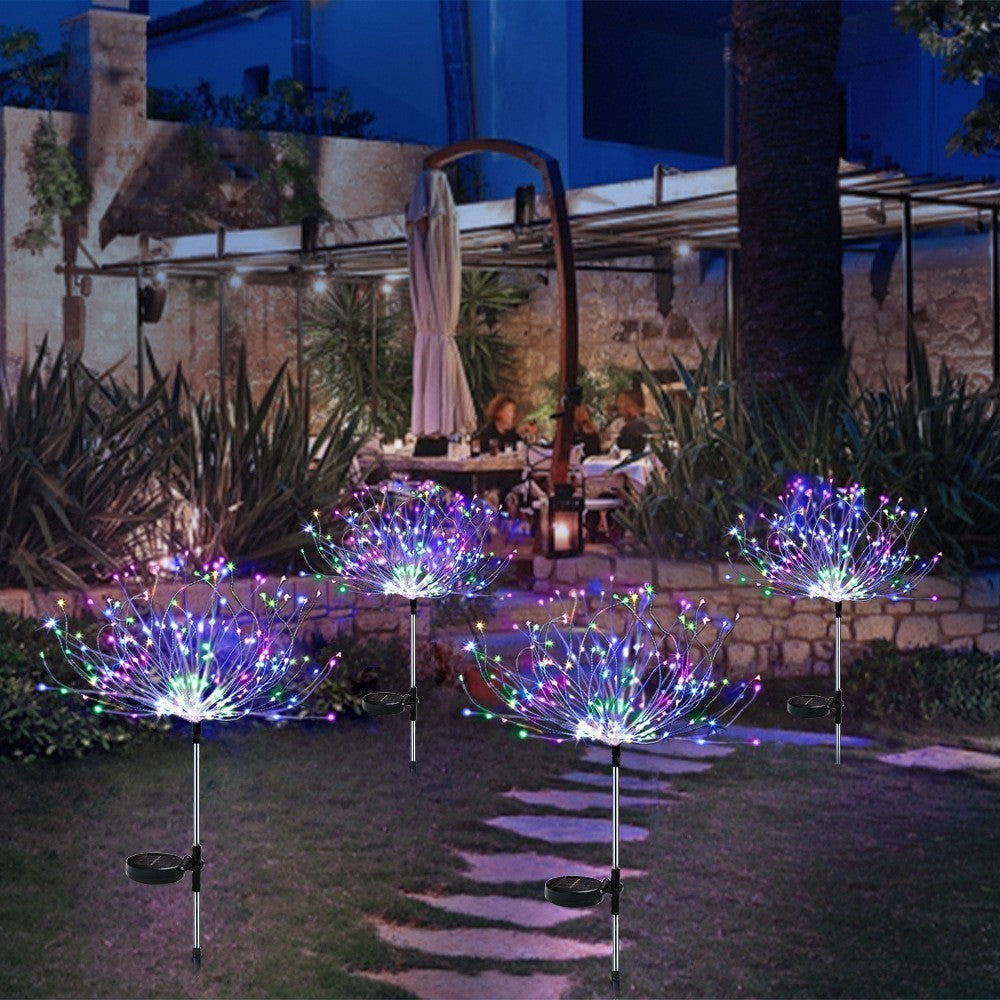 Feu d'artifice solaire lampe au sol jardin extérieur cour vacances