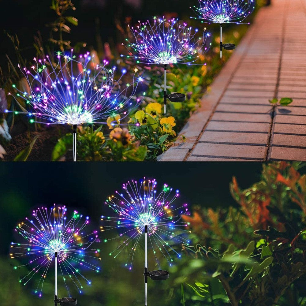 Feu d'artifice solaire lampe au sol jardin extérieur cour vacances