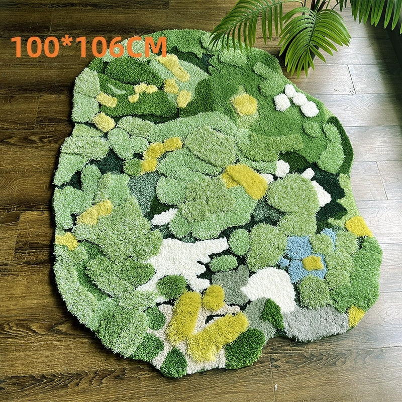 New Ins Style Moss Carpet Shaped Irregular Casual Corner Feet Living Room Carpet Floor Mat Art