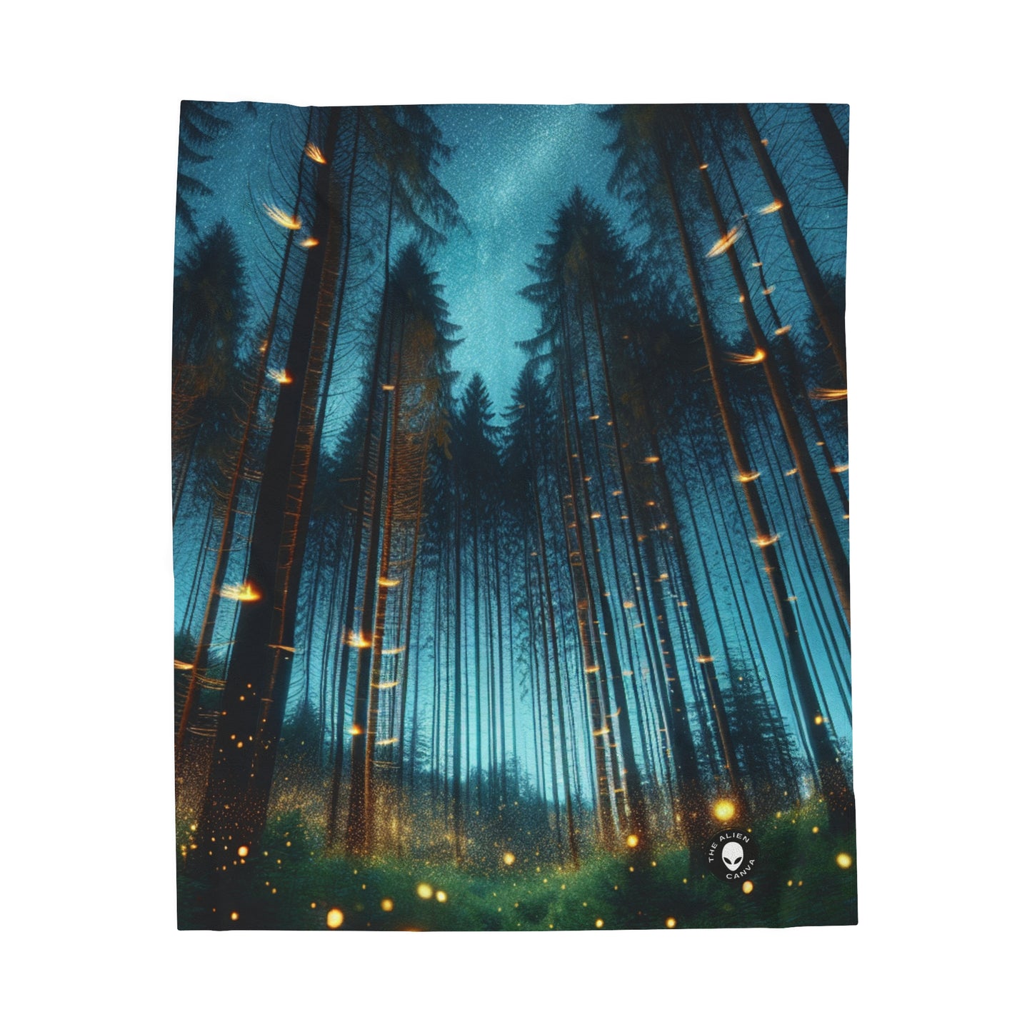 "Twilight Enchantment: Firefly Forest" - The Alien Velveteen Plush Blanket