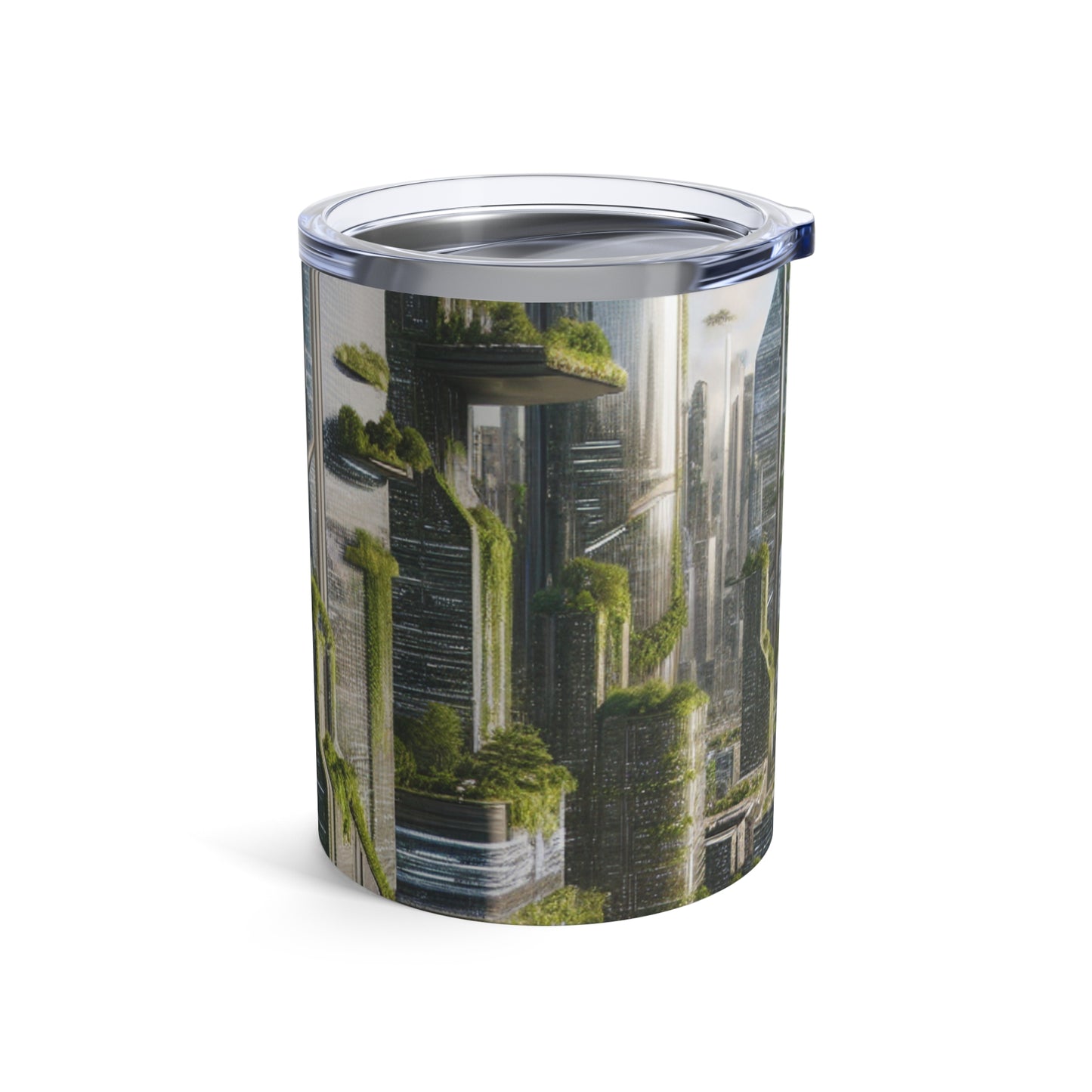 "Nature's Reclamation: A Futuristic Cityscape" - The Alien Tumbler 10oz