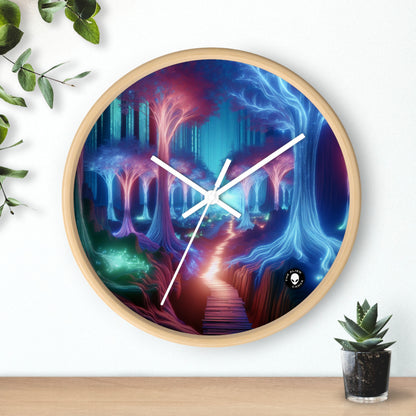 "Glowing Enchanted Forest: A Journey into the Unknown" - The Alien Wall Clock