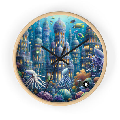 « L'Atlantide enchanteresse : une harmonie de créatures marines » - L'horloge murale extraterrestre