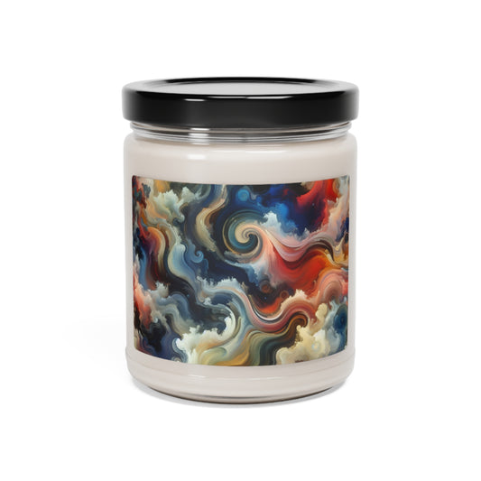"Chaotic Balance: A Universe of Color" - The Alien Scented Soy Candle 9oz Abstract Art Style