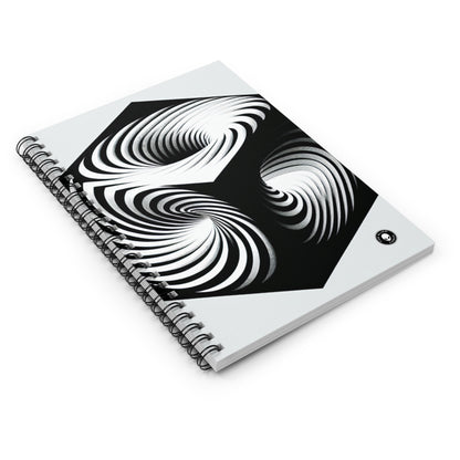 "Cubo convolucional: una ilusión óptica de movimiento incesante" - El cuaderno de espiral alienígena (línea reglada) Op Art