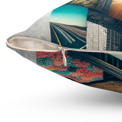 "Enchanted Forest: A Fantasy Montage"- The Alien Spun Polyester Square Pillow Photomontage