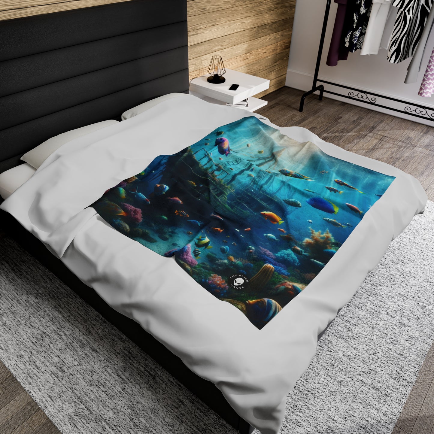 "Sunken Shipwreck Wonderland" - The Alien Velveteen Plush Blanket