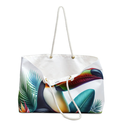 "Toucan sur une fleur tropicale" - Le style hyperréaliste du sac Alien Weekender