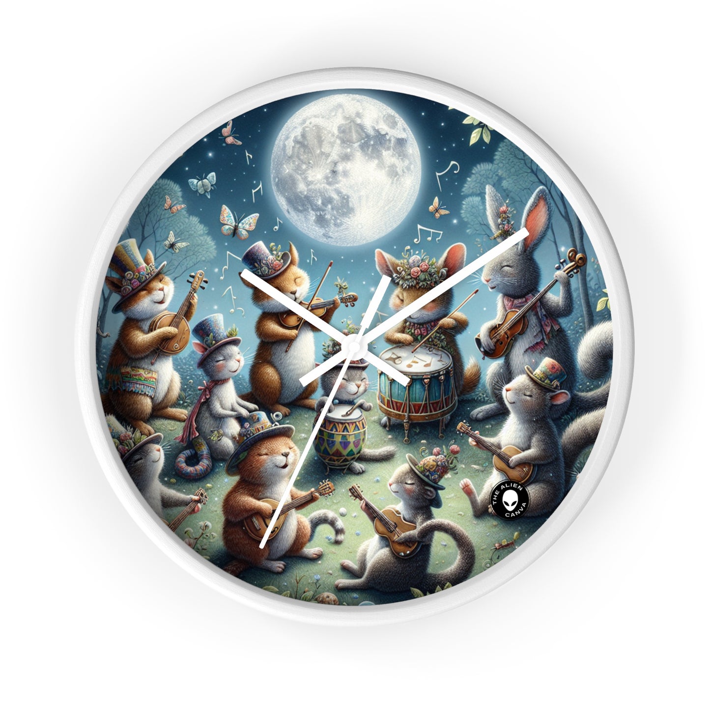 "Moonlit Melodies in the Enchanted Forest" - The Alien Wall Clock