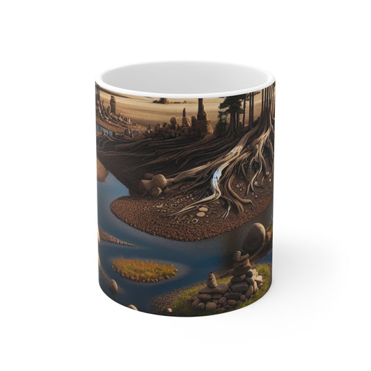 Traces transitoires : une installation immersive de Land Art explorant la fragilité des souvenirs - The Alien Ceramic Mug 11oz Land Art