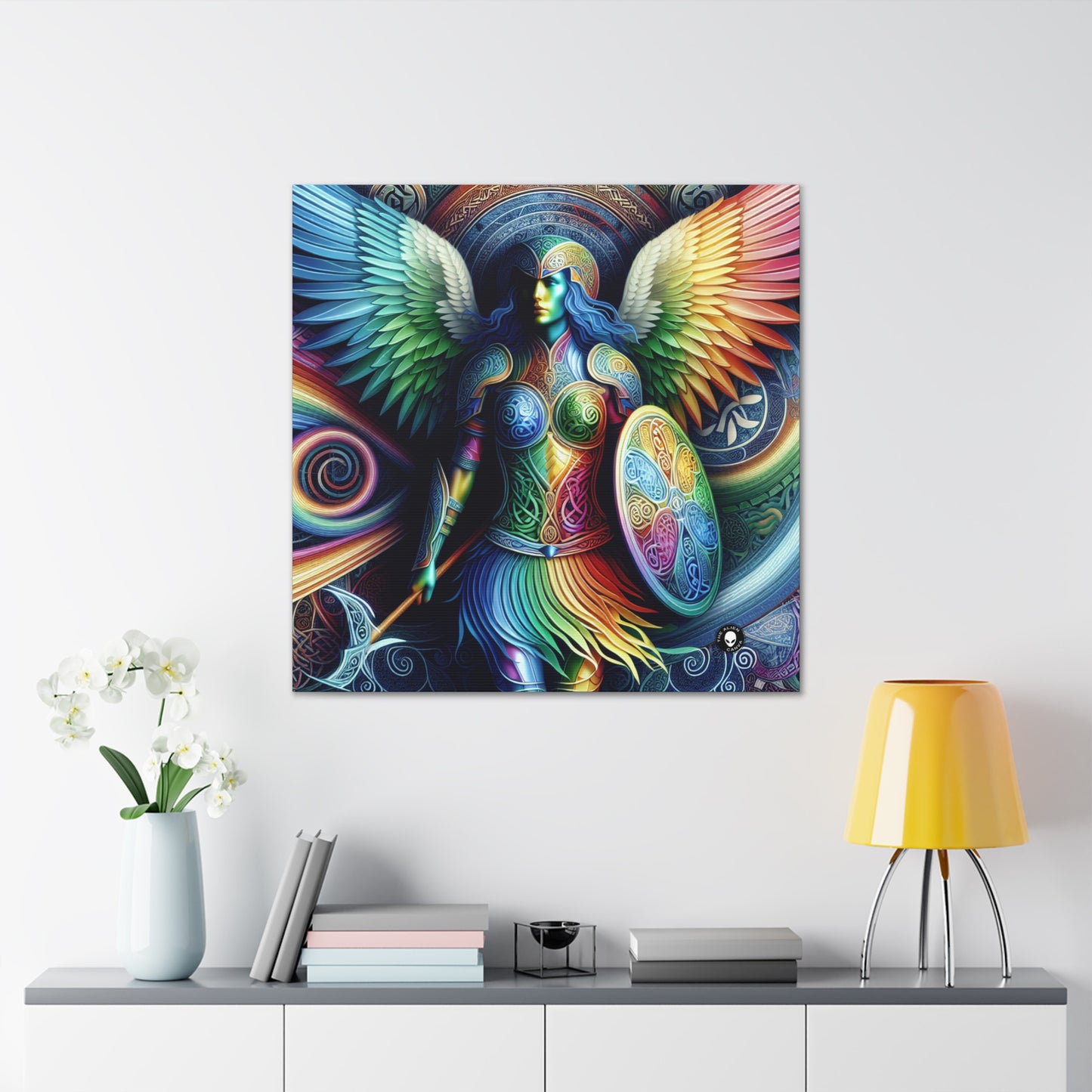 "Lionhearted Warrior Goddess: A Celtic-Inspired Artwork" - The Alien Canva Celtic Art