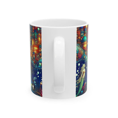 « Glowing Jellyfish City : un monde sous-marin fantaisiste » – Tasse en céramique Alien 11 oz