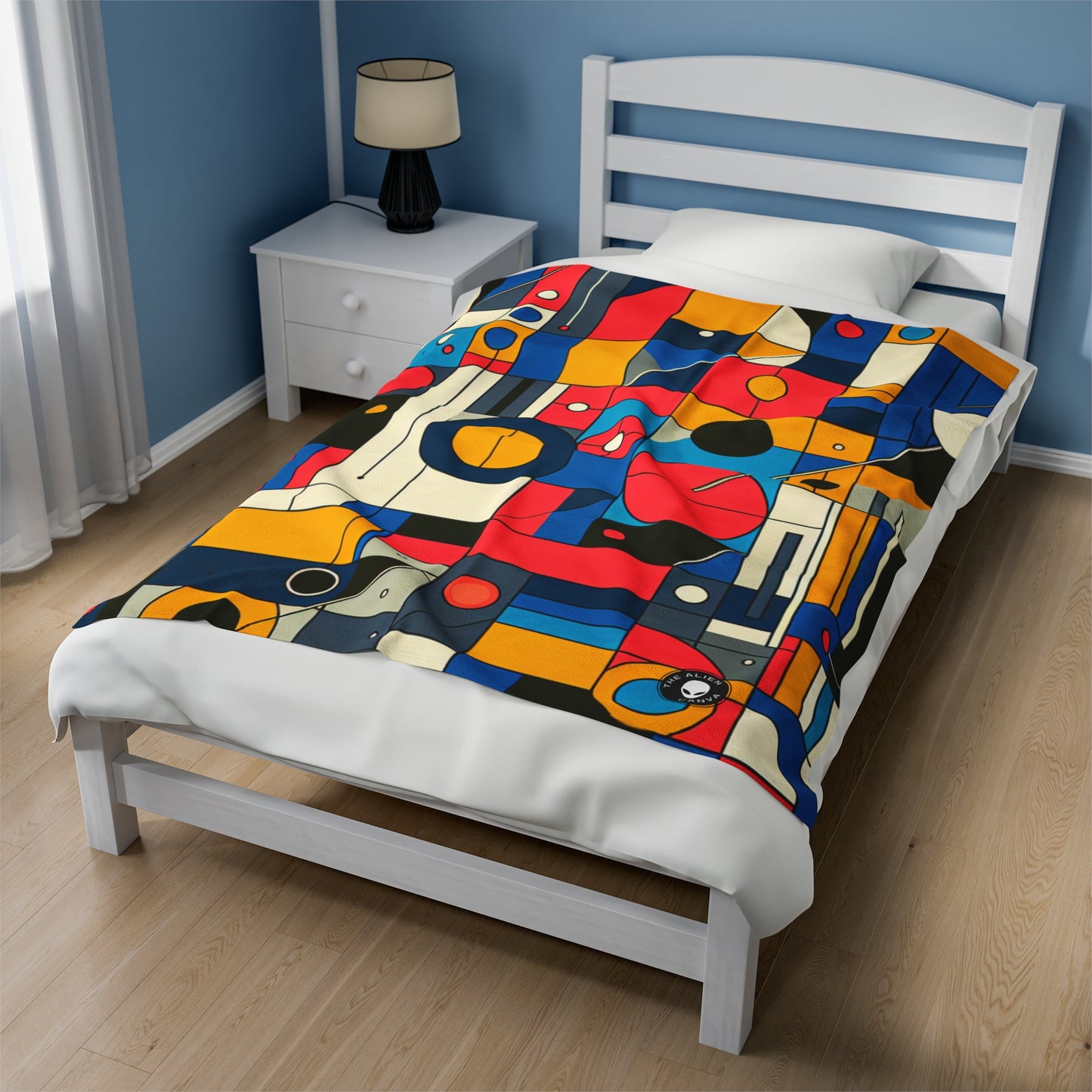 "Harmony in Nature: Geometric Abstraction" - The Alien Velveteen Plush Blanket Geometric Abstraction