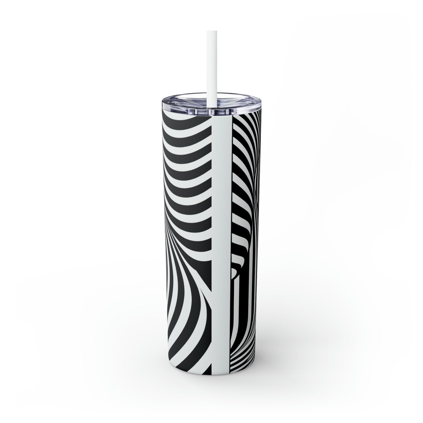 "Optical Illusion Wave" - ​​The Alien Maars® Skinny Tumbler avec paille 20oz Op Art Style