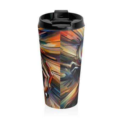 "Night Pulse: Expressions of Urban Chaos" - The Alien Stainless Steel Travel Mug Expressionism