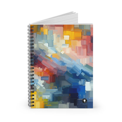 "Coucher de soleil tranquille : une peinture de champ de couleur pastel doux" - The Alien Spiral Notebook (ligne lignée) Peinture de champ de couleur