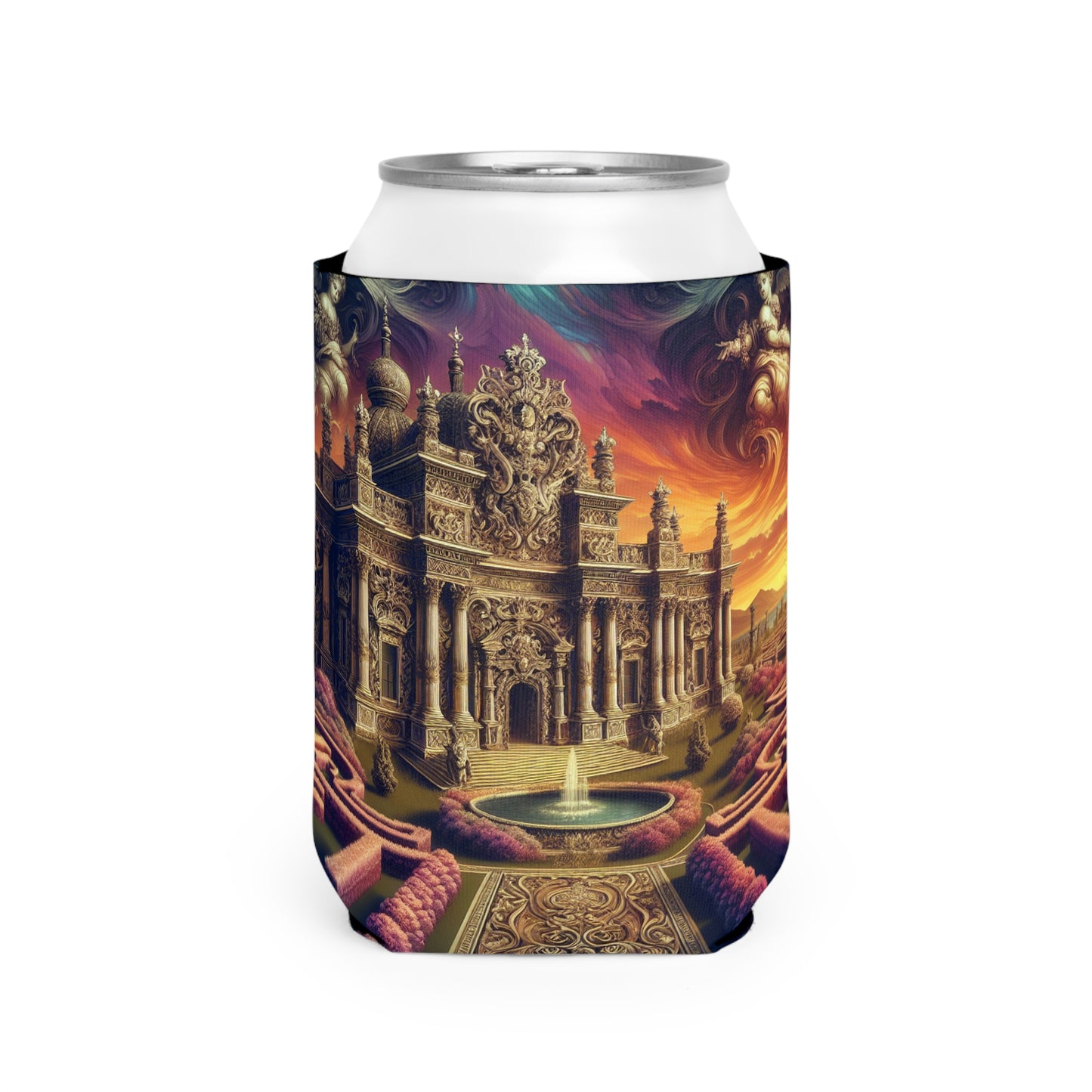 "Whimsy and Mystery: The Enchanted Masquerade in Baroque Splendor" - The Alien Can Cooler Sleeve Baroque