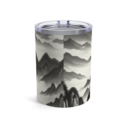 « Misty Peaks in the Fog » - The Alien Tumbler 10oz Ink Wash Painting Style