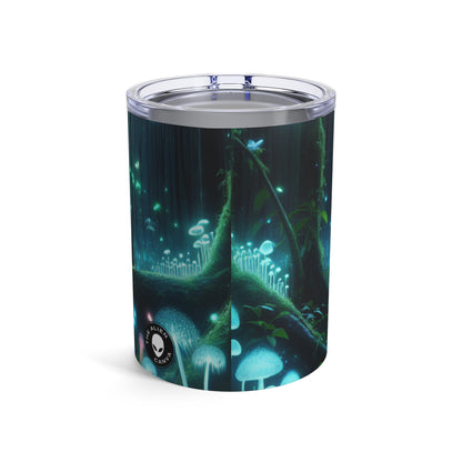 "Noche encantada: Bosque bioluminiscente" - Vaso extraterrestre de 10 oz