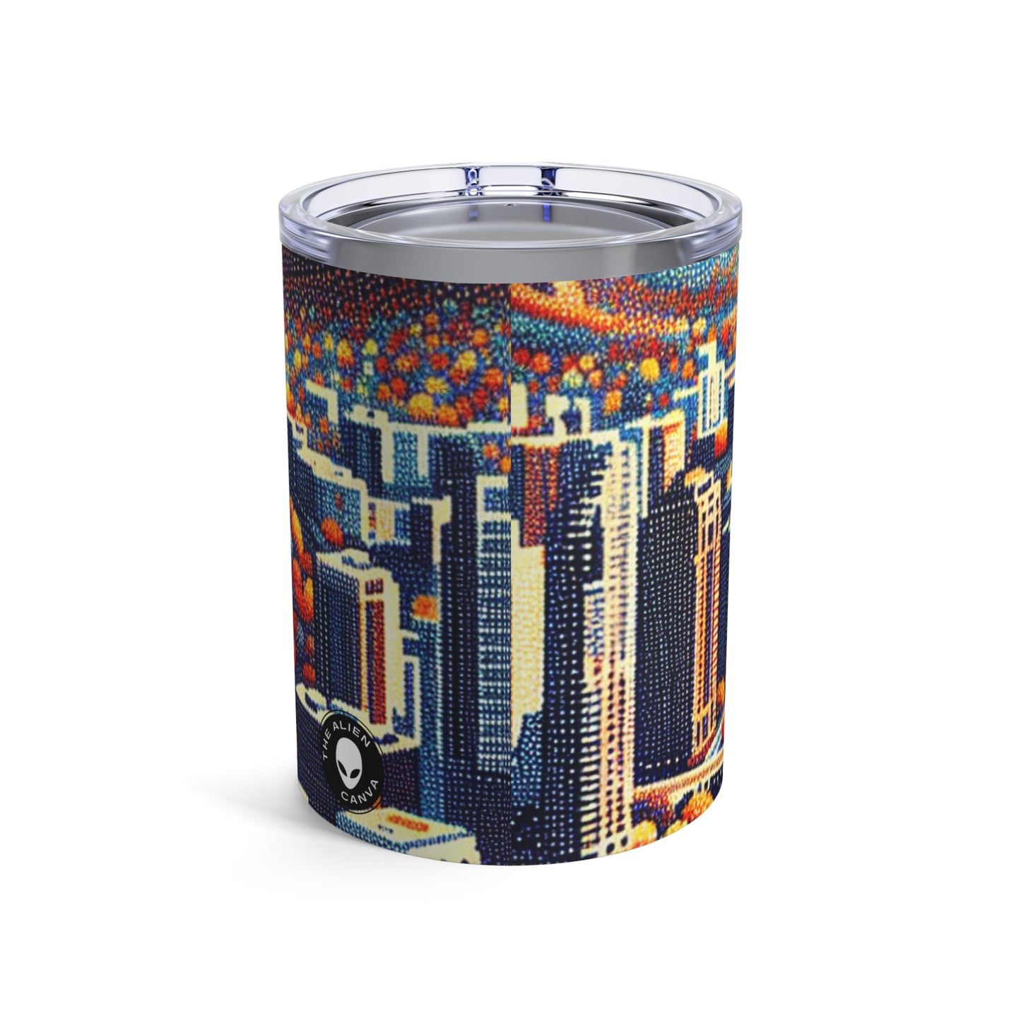 "Twilight Dotted Serenity" - The Alien Tumbler 10oz Pointillisme