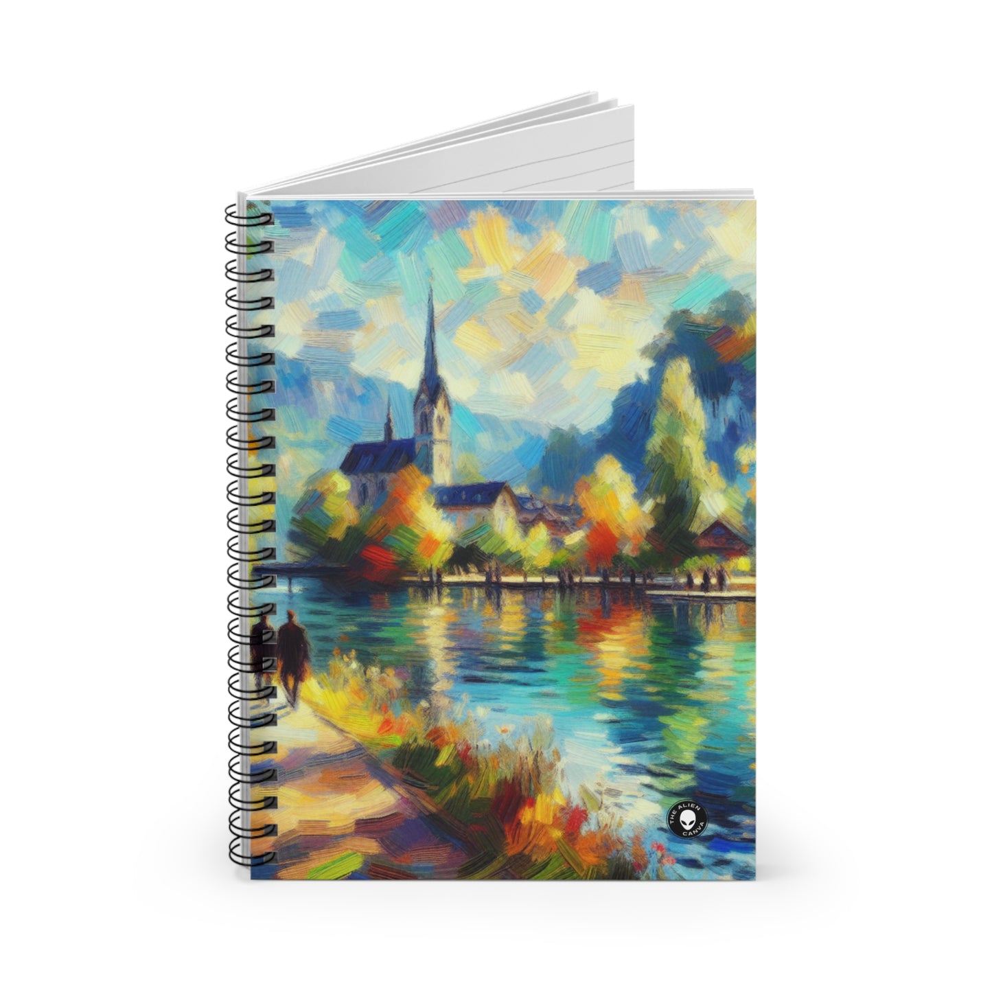 "Sunny Market Delight" - The Alien Spiral Notebook (Ruled Line) Impressionism