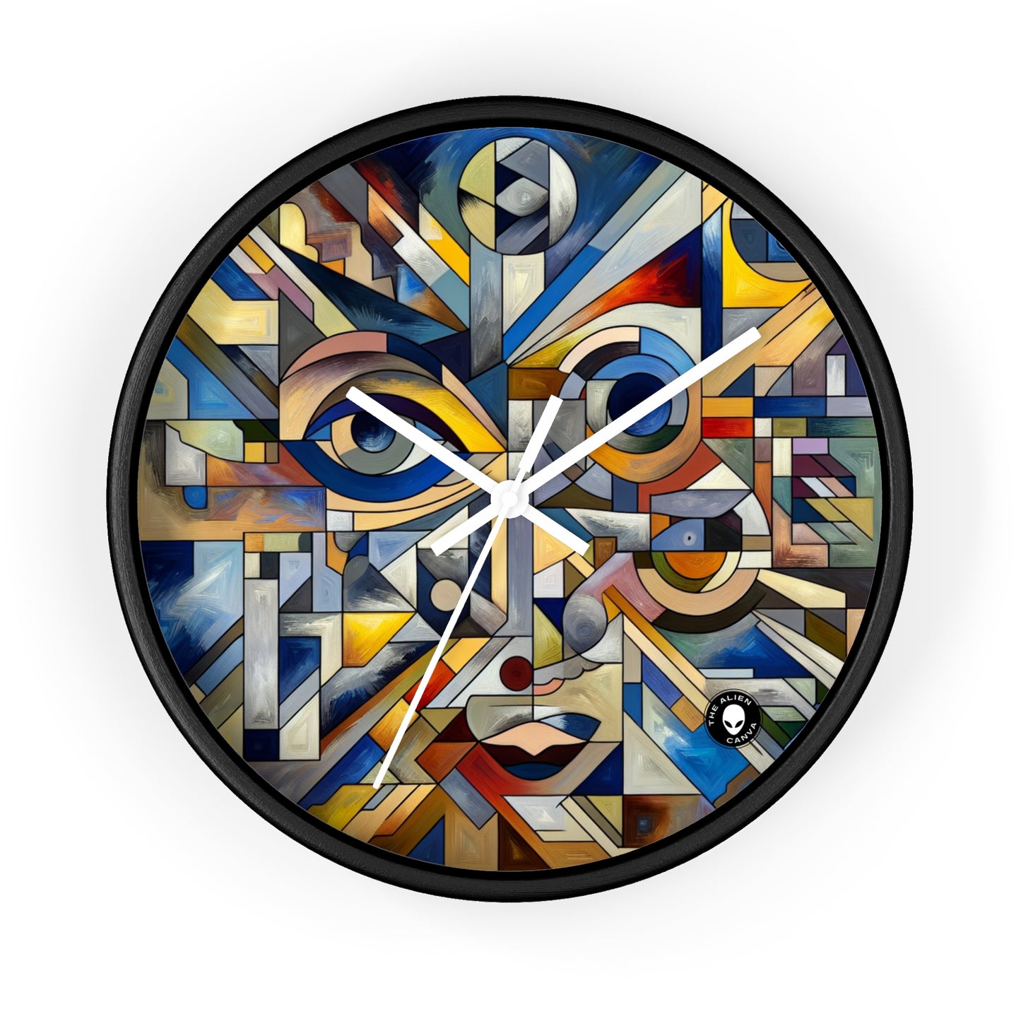 "Urban Fragmentation: An Analytical Cubist Cityscape" - The Alien Wall Clock Analytical Cubism