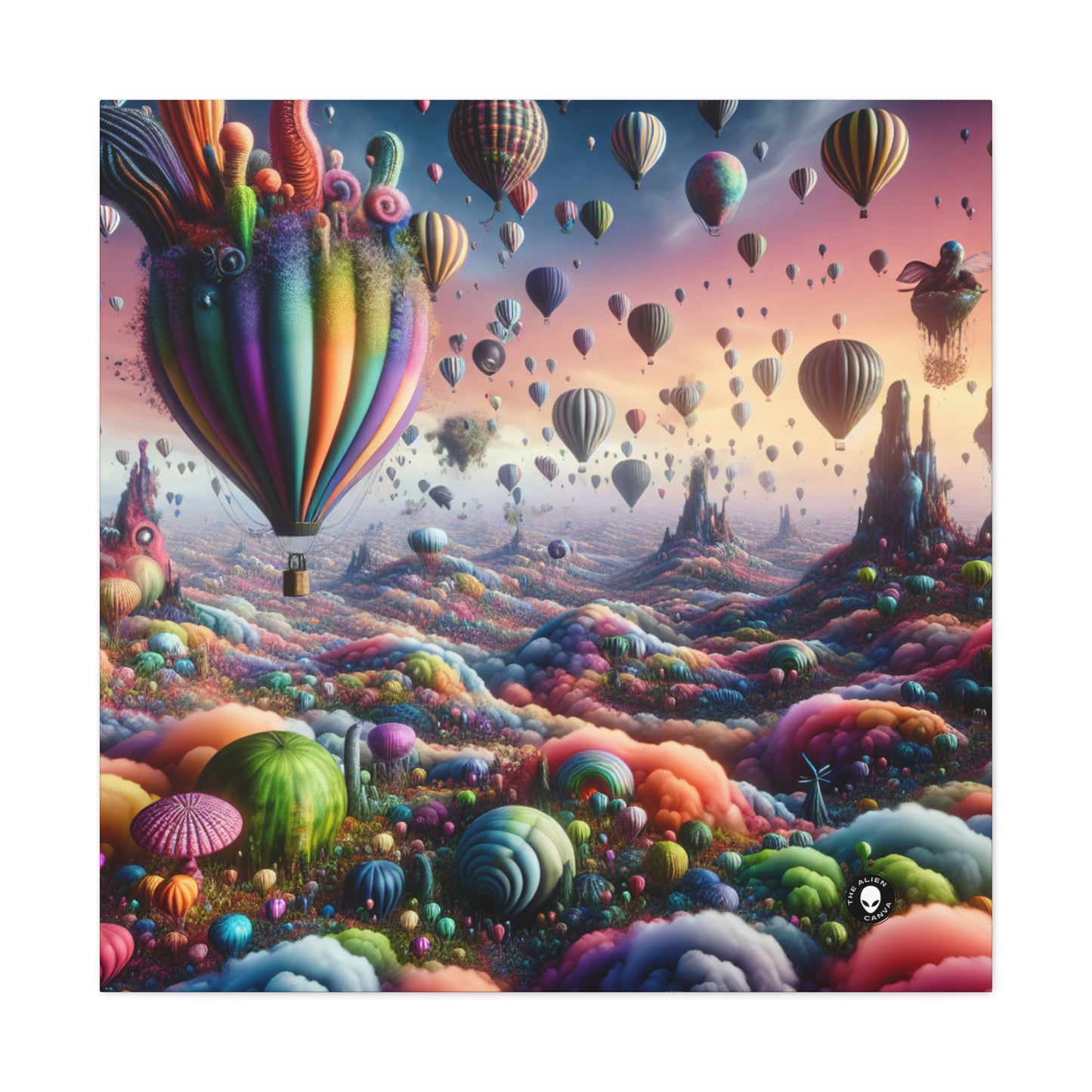 "Whimsical Sky: A Surreal Balloon Adventure" - The Alien Canva