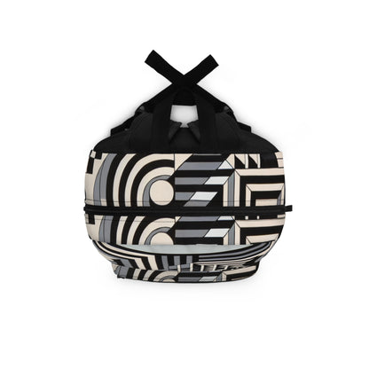 "Mesmerize : Géométrie audacieuse de l'Op Art en noir et blanc" - Le sac à dos Alien Op Art