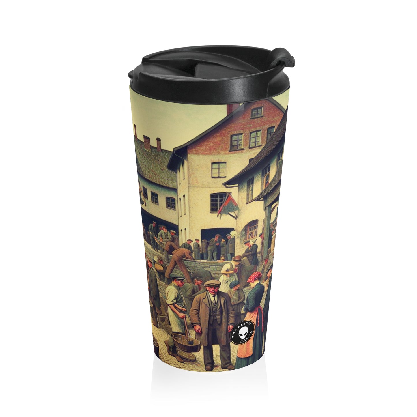 "Community Clean-Up: Restoring Urban Beauty Together" - The Alien Stainless Steel Travel Mug Social Realism