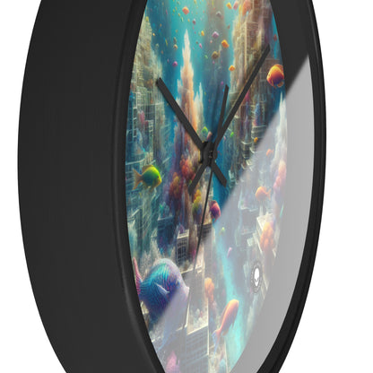 "Coralline City: A Surreal Underwater Wonderland" - The Alien Wall Clock