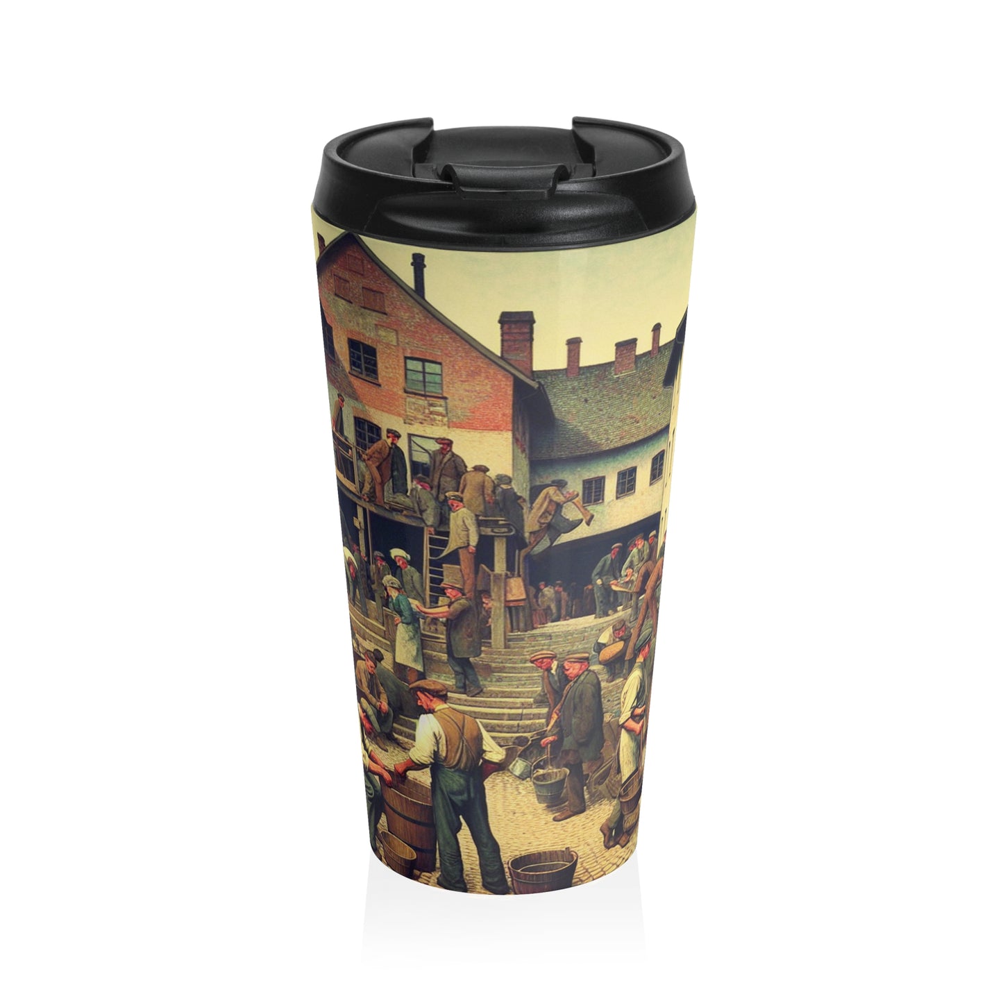 "Community Clean-Up: Restoring Urban Beauty Together" - The Alien Stainless Steel Travel Mug Social Realism