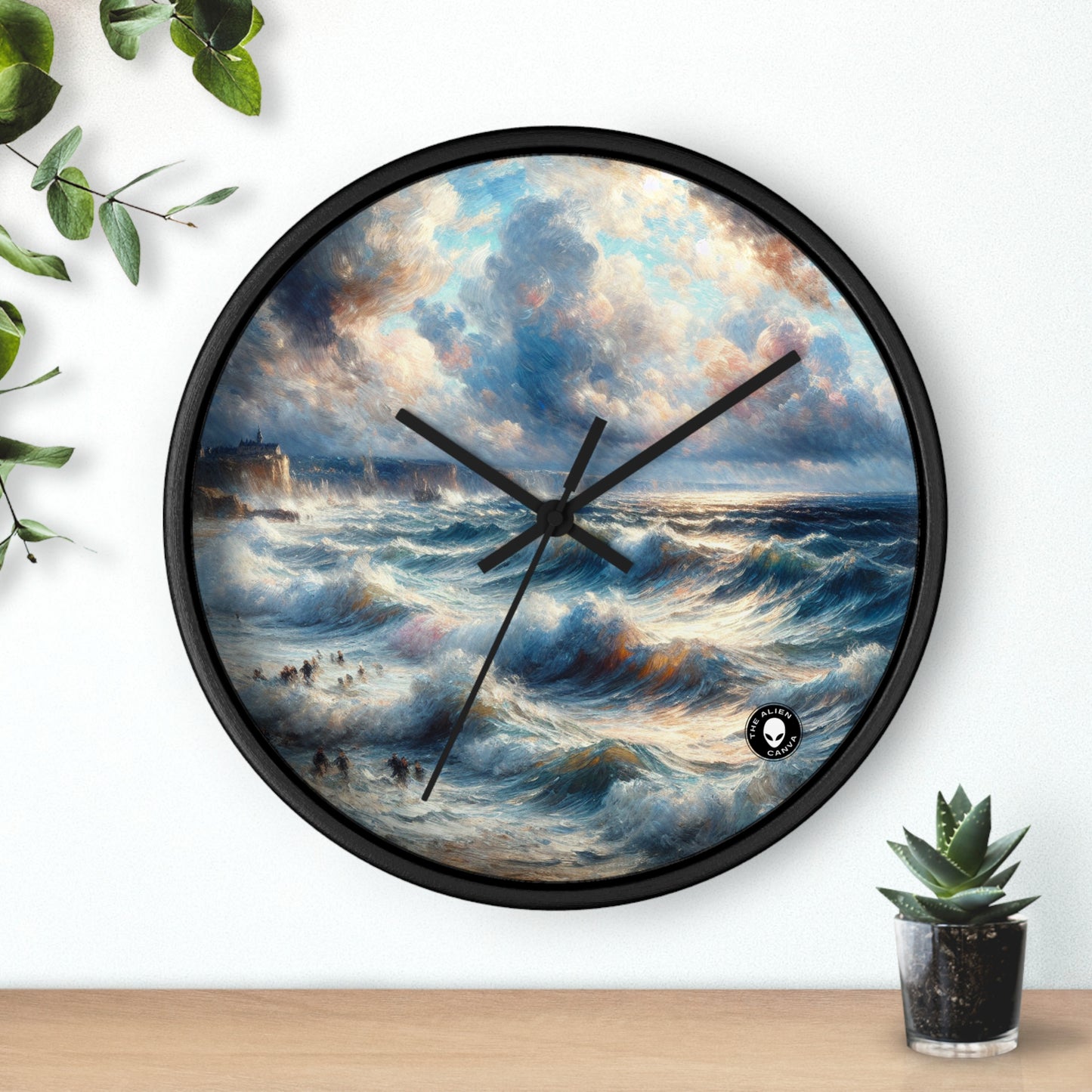 "Storm-Tossed Seas" - The Alien Wall Clock Impressionism