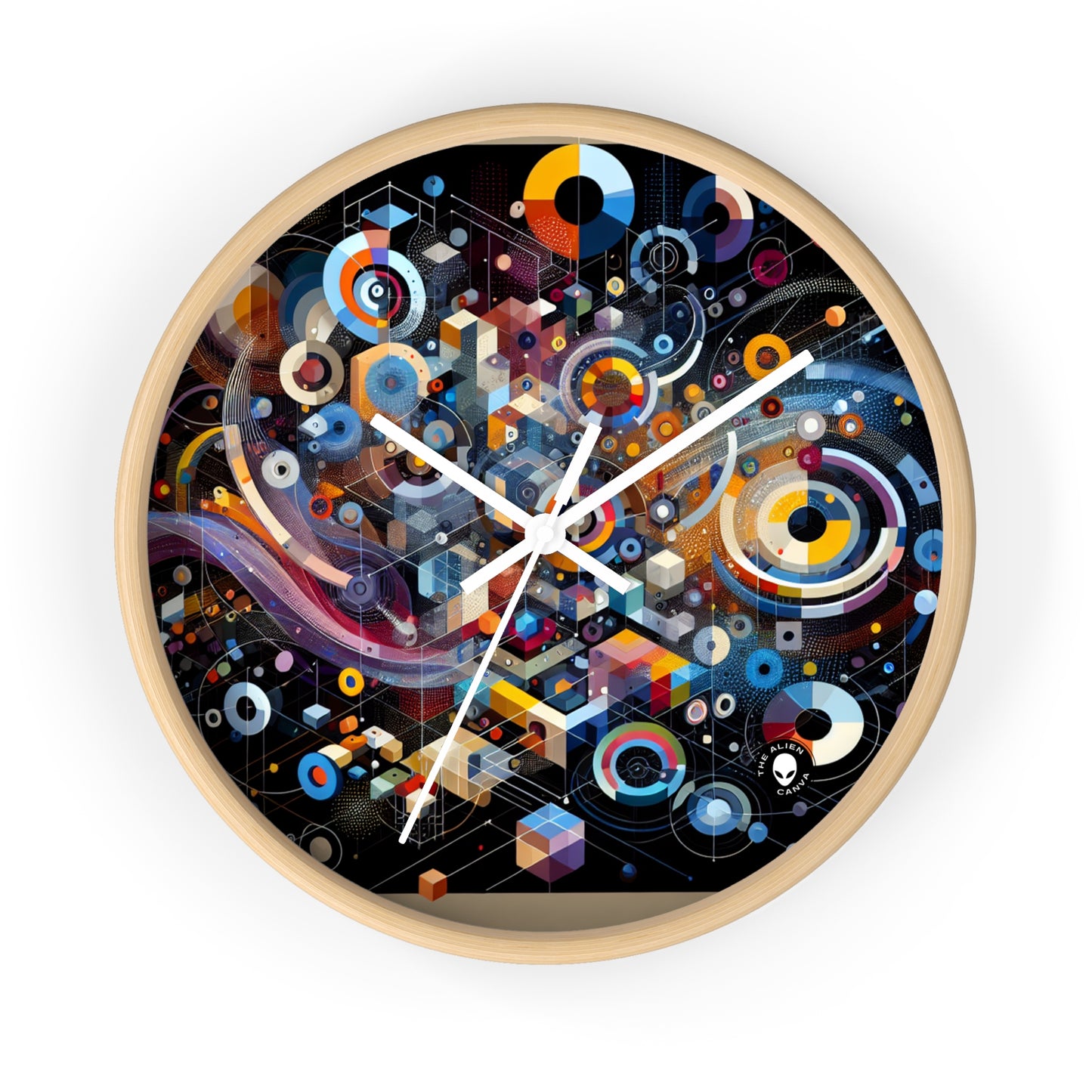 "A Geometric Moment In Time" - The Alien Wall Clock Digital Art