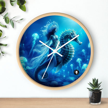 "Mermaid Magic: Journey with the Giant Seahorse" - The Alien Wall Clock