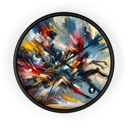 "Dance-Off Fury: A Vibrant Battle of Rival Street Crews" - The Alien Wall Clock Action Art